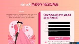 Trang landing page cưới - Thu lead